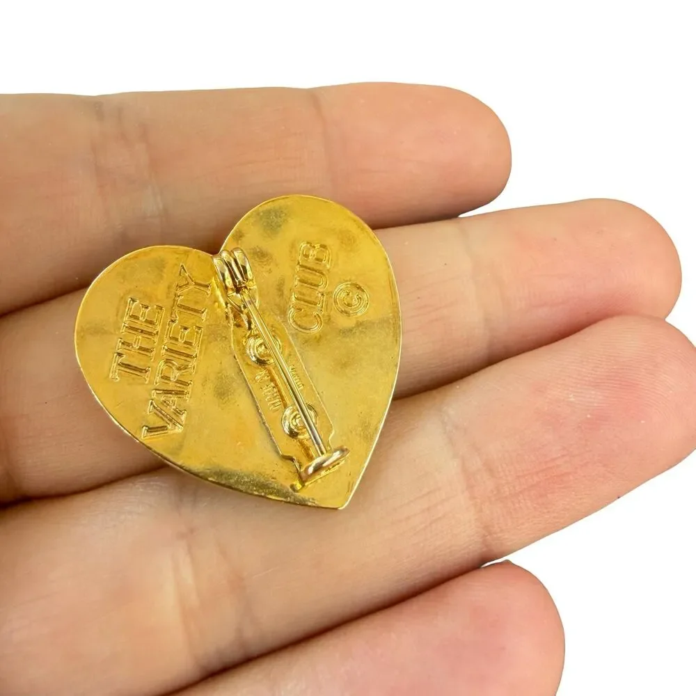 Vintage Jewelry The Variety Club Brooch Heart Pin